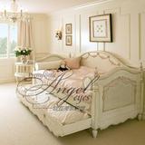 美式法式复古做旧沙发床实木儿童家具欧式法式精美别致雕花沙发床