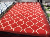 现货地毯晴纶地毯仿羊毛客厅卧室书房会议室红色几何格子现代简约