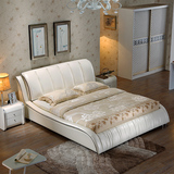 非凡 皮床软床皮艺床1.8米双人婚床可定制真皮床小户型皮床送货