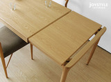 原木 木质 日式 北欧 推拉 白橡木全实木伸缩餐桌 桌子