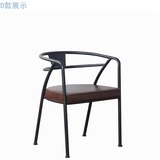 欧式沙发实木铁艺单人椅咖啡厅休闲办公凳奶茶饭馆靠背椅直销包邮