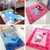 可爱儿童房卡通地毯垫卧室床边毯客厅家用粉色kitty猫公主房地毯
