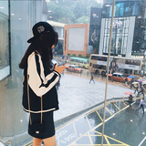 2016秋装新款韩版长袖两面穿字母学生秋季外套都市女装棒球服
