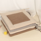 日式简约方形亚麻椅垫夏季薄款透气布艺榻榻米坐垫餐椅电脑椅子垫