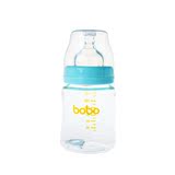 bobo乐儿宝宽口径奶瓶150ml玻璃奶瓶小流量流线型宝宝用品新生儿