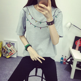 夏装新款潮流T恤女宽松大码2016韩版少女学生短袖体恤半截袖上衣