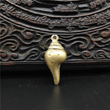 西藏手工黄铜天铁托甲老托甲法螺挂坠（复古）