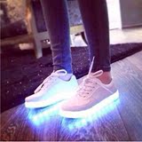 七彩发光荧光LED带灯鞋USB充电男女款鞋底会亮的跳舞鬼步舞板鞋子