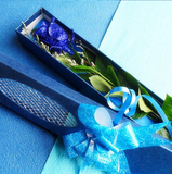 鲜花速递全国单支水晶蓝玫瑰鲜花礼盒1朵蓝色妖姬生日情人节送花