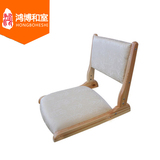 【鸿博和室】浅色甲骨文折叠椅实木日式家具和室椅无腿靠背椅