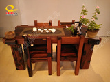 江南老船木家具 全实木茶艺桌椅组合原木客厅茶几茶台功夫泡茶桌
