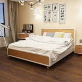 北欧宜家个性儿童实木床简约现代1.51.8创意小户型日式橡木板式床