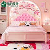 韩式公主床实木床粉色女孩床欧式双人床高箱床1.5 1.8米卧室家具