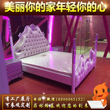 欧式大床新古典奢华婚床主卧双人床1.8米雕花全实木床成人真皮床