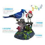 包邮 儿童电动声控鸟 声控双鸟会唱歌鹦鹉音乐玩具 声控感应玩具