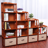 中式书架组合书柜实木竹质简易儿童学生书架储物收纳置物架子特价