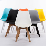 简森宜家现代伊姆斯椅，简约时尚休实木餐椅 美式酒店设计风格椅