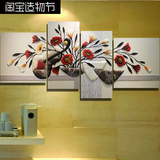 中式客厅装饰挂画墙壁画现代简约卧室床头画新房装饰立体浮雕皮画