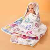 婴儿抱被春夏季  6层蘑菇纱布纯棉抱被 宝宝包被 新生儿抱毯包巾