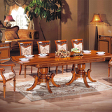 拉伸餐桌 实木长方形餐桌椅组合10-12人 美式多功能餐台2.2-2.8米