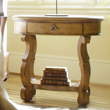 美式实木床头柜地中海原木做旧床边柜法式简约边桌边几卧室家具