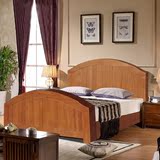现代简约实木床储物圆弧床 小户型双人床1.8米 环保松木卧室家具