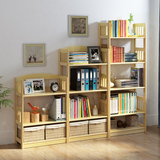 现代简约书架置物架客厅实木展示宜家落地书柜简易学生儿童储物架