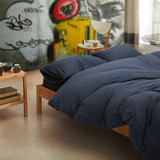 天竺棉裸睡针织全棉四件套日式简约纯棉被套纯色床单床笠床上用品