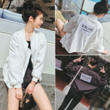 2016春装新款上衣女韩版贴布字母百搭修身棒球服长袖外套女学生潮
