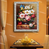 大芬纯手绘古典花卉油画欧式中式客厅卧室餐厅酒店别墅玄关挂画