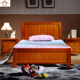 实木床1.2米单人床 1.5m橡木儿童储物床简约现代经济型高箱床