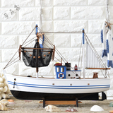 地中海装饰一帆风顺帆船摆件仿真模型木质工艺品海军船商务礼品