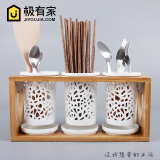 现代简约筷筒创意筷子盒陶瓷筷子架沥水筷子笼餐具笼架刀叉存放架
