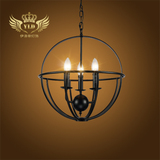 复古工业Loft吊灯地球仪咖啡厅餐厅酒吧台蜡烛圆球形北欧美式铁艺
