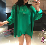 韩国代购2016秋装大码女装蝙蝠袖休闲卫衣宽松显瘦套头上衣外套潮