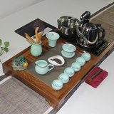 特价电磁炉茶盘 实木茶盘茶具套装 整套冰裂紫砂陶瓷茶壶茶海盖碗