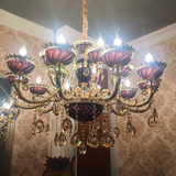 锌合金蜡烛水晶吊灯奢华客厅灯欧式现代卧室led大厅大气简欧灯具