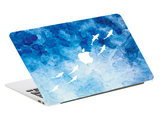蓝水彩贴膜纸MacBook11121315苹果笔记本电脑全套保护膜ipad贴纸