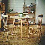 北欧家具创意宜家实木餐桌餐桌日式小户型松木现代简约圆形饭桌