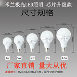 米兰极光 节能照明灯泡LED灯泡LED球泡灯 3W-80W E27螺口工程光源