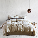 中式新品亚麻床上用品棉麻四件套纯色被套素色床单式双人床上用品