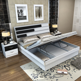 气动高箱床1.8米 板式床双人床简约现代储物床 1.5米收纳卧室家具