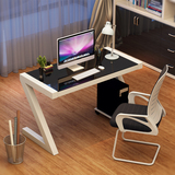 简约现代钢化玻璃电脑桌台式家用办公桌子 学习书桌写字台Z型桌