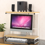 宜家懒人桌子打印机架显示器桌上增高架钢木桌上办公收纳置物架