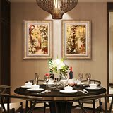 欧式样板房餐厅装饰画有框画 卧室简欧客厅现代花卉挂画壁画