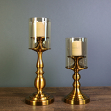 欧式古铜色玻璃浪漫餐桌蜡烛烛台酒店会所样间房摆件奢华装饰品