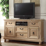 欧式实木复古电视桌做旧美式乡村电视柜抽屉式客厅卧室储物柜定制