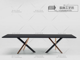 北欧纯实木餐桌 个性办公桌长桌饭桌桌子原木创意 loft设计师家具