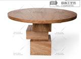 北欧简约现代圆桌创意实木餐桌椅组合咖啡桌原木洽谈桌设计师家具