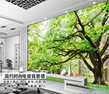 大型卧室壁画3d田园树林风景电视客厅背景墙纸5D森林主题影视壁纸